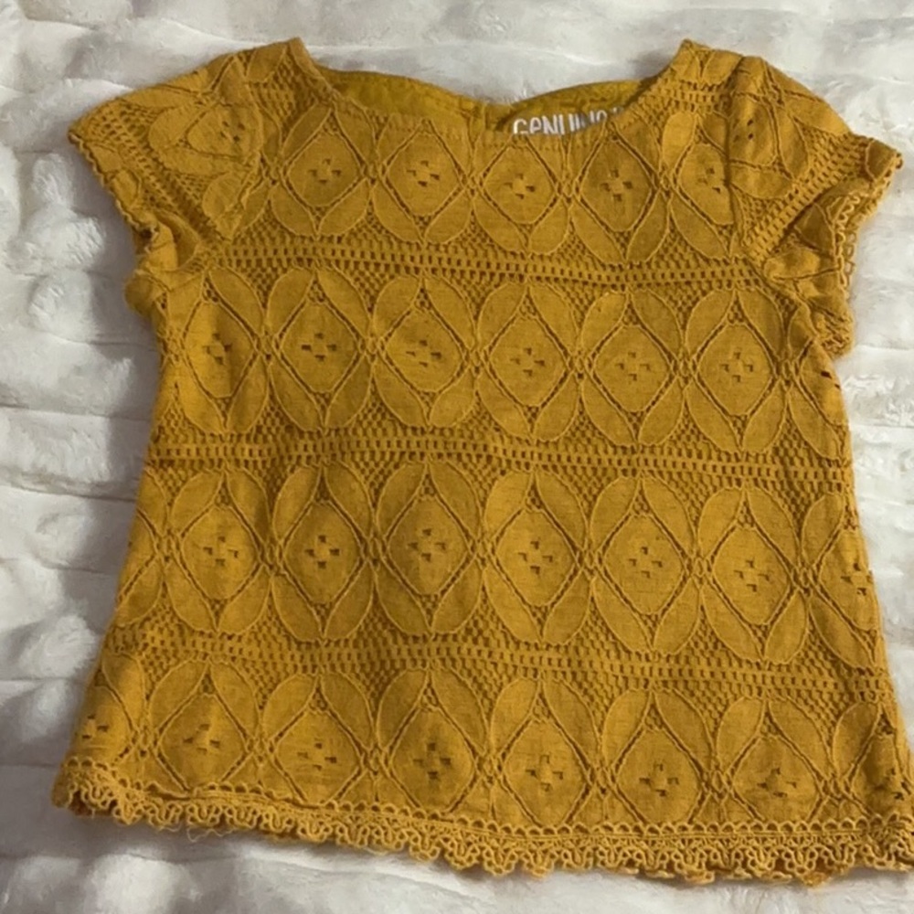 Genuine kids from Oshkosh Girls' Mustard Lace Top